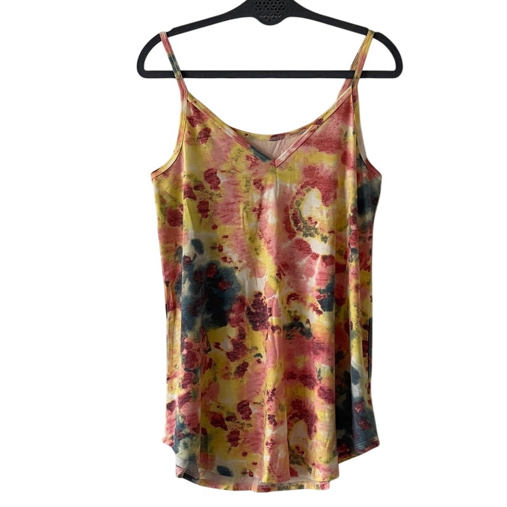 Zenana Tie-Dye V-Neck Cami Tank Top Medium NWOT‎